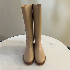 Beige Knee-High Boots